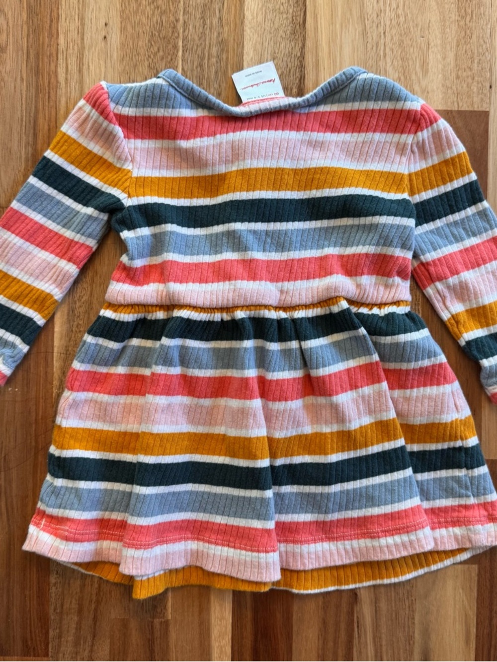 Hanna Andersson Baby Girls Striped Rib Knit Cotton Dress 3-6 Months Multi-Color - Picture 5 of 5